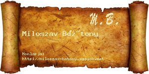 Miloszav Bátony névjegykártya
